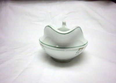 GRINDLEY & CO. ENGLAND #783 GRAVY BOAT WHITE W/ GREEN, YELLOW