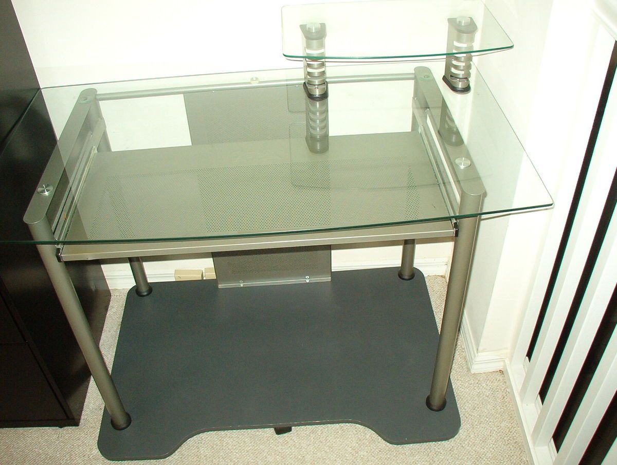 Metro Cart Computer Glass Desk