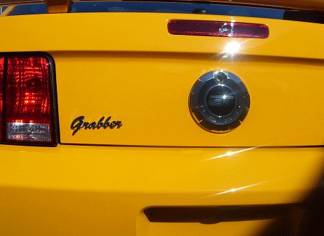 Ford Mustang Chrome Grabber Emblem Orange Blue V6 GT