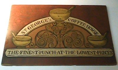 Rare Vintage George Nathan P26 Large Wood Coffee Sign St.Georges