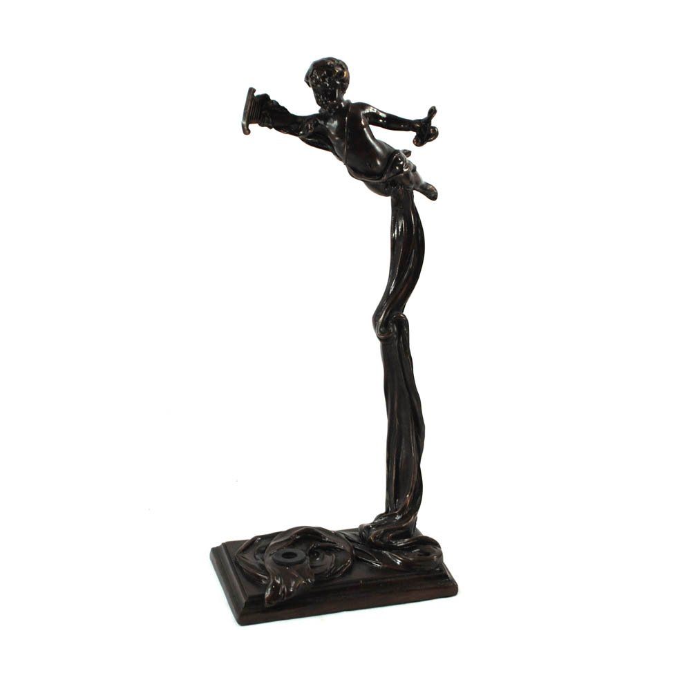  Strings World Artisan Violin Stand   Greek Harpist   Aged Bronze