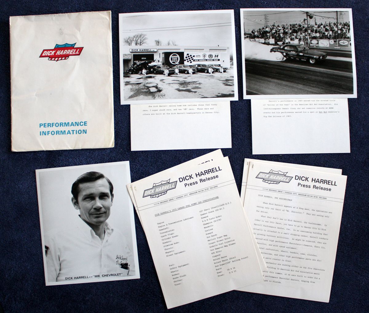  1970 Dickie Harrell Press Kit