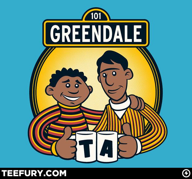 New RARE Teefury Greendale Street 2012 Community Sesame TV PARODY