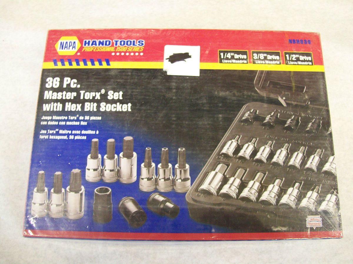 36 PC Master Torx Set with Hex Bit Socket Napa Hand Tools