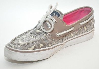 Sperry Angelfish Bahama Greig Leopard Sequins Shoe Women Shoes 6 M