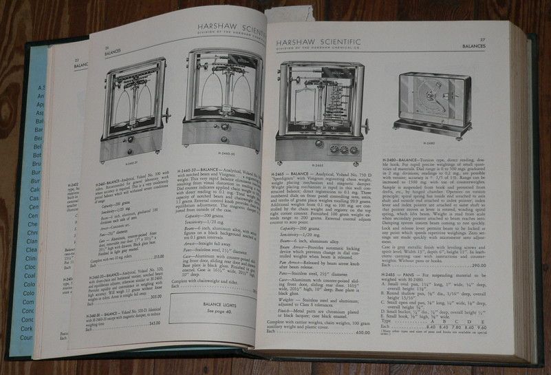 Harshaw Scientific Laboratory Apparatus Catalog Scales 932 pgs