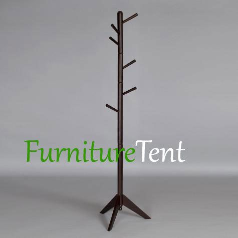 Espresso 6 Hook Hall Tree Coat Hat Hanger Rack Stand