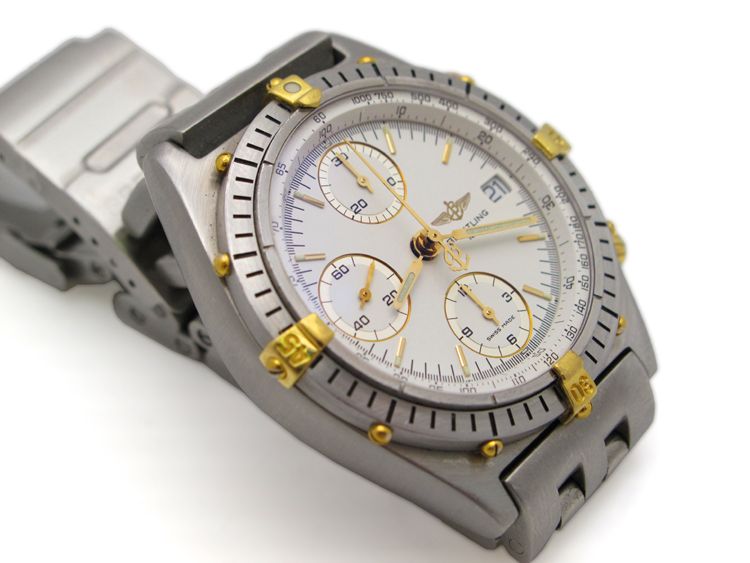 Breitling Windrider Chronomat Stainless Steel Chronograph 18k Gold