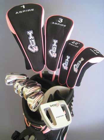 PETITE  1 LADIES 2011 Hi TECH ASPIRE XD3 COMPLETE GOLF CLUB SET PINK