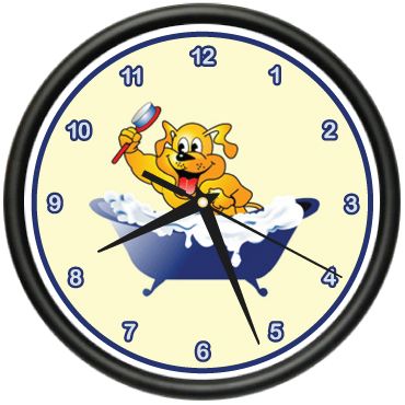 Dog Grooming Wall Clock Groomer Pet Salon Clippers