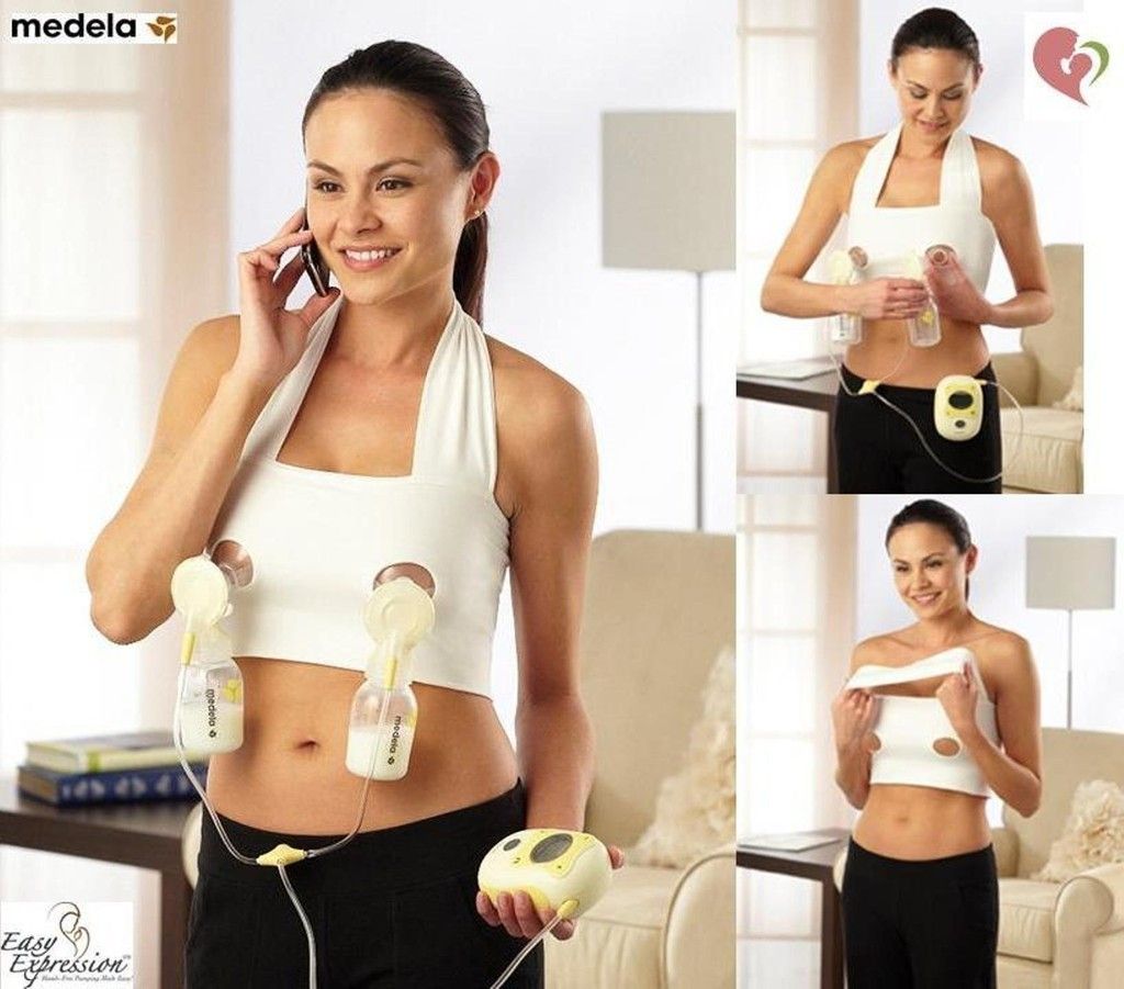 Medela Easy Expression Halter Hands Free Breast Pumping Nursing Bra