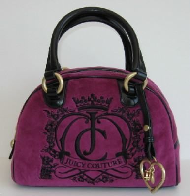 Juicy Couture Purple Grappa Velour Satchel Bowler Bag YHRU2679