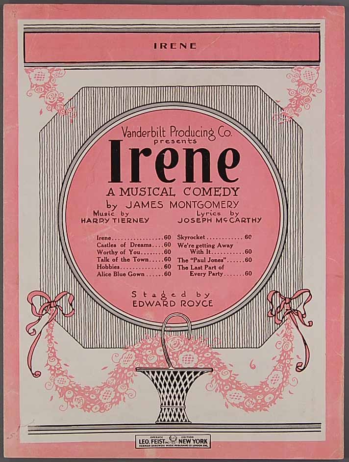 1919 IRENE Theatre Sheet Music HARRY TIERNEY & JOSEPH McCARTHY