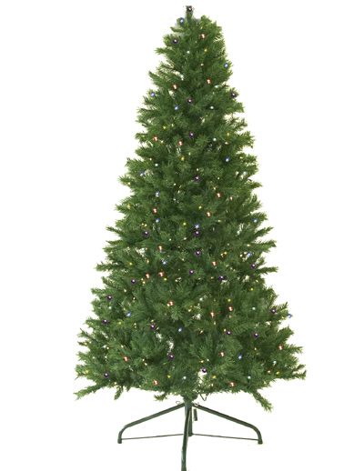 Pre Lit Canadian Pine Artificial Christmas Tree Multi Lights