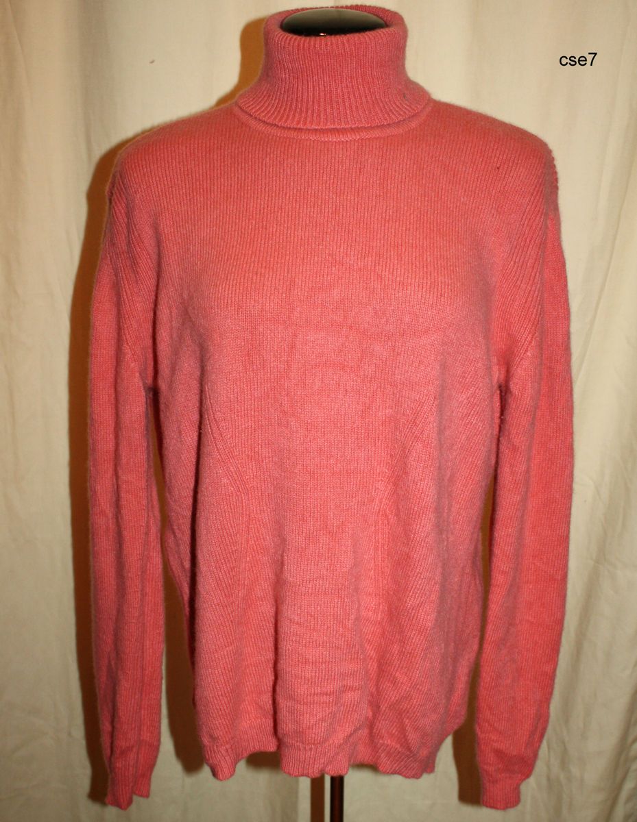 HATHAWAY PLATINUM 2 PLY 100% CASHMERE TURTLENECK CHIC PINK STYLE LINE