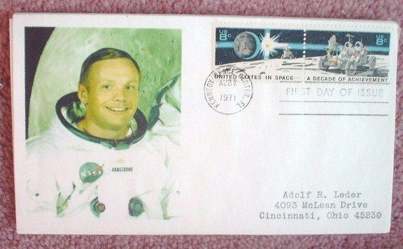 SPACE APOLLO 11 ASTRONAUT NEIL ARMSTRONG 1971 RARE CACHET FDC ONLY 5