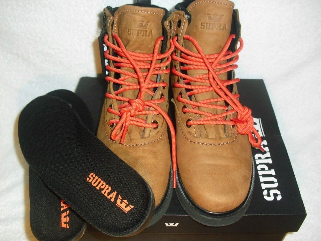 SUPRA THE HENRY BOOT TERRA PACK BROWN KIDSKIN ORANGE SIZE 8 0 MENS