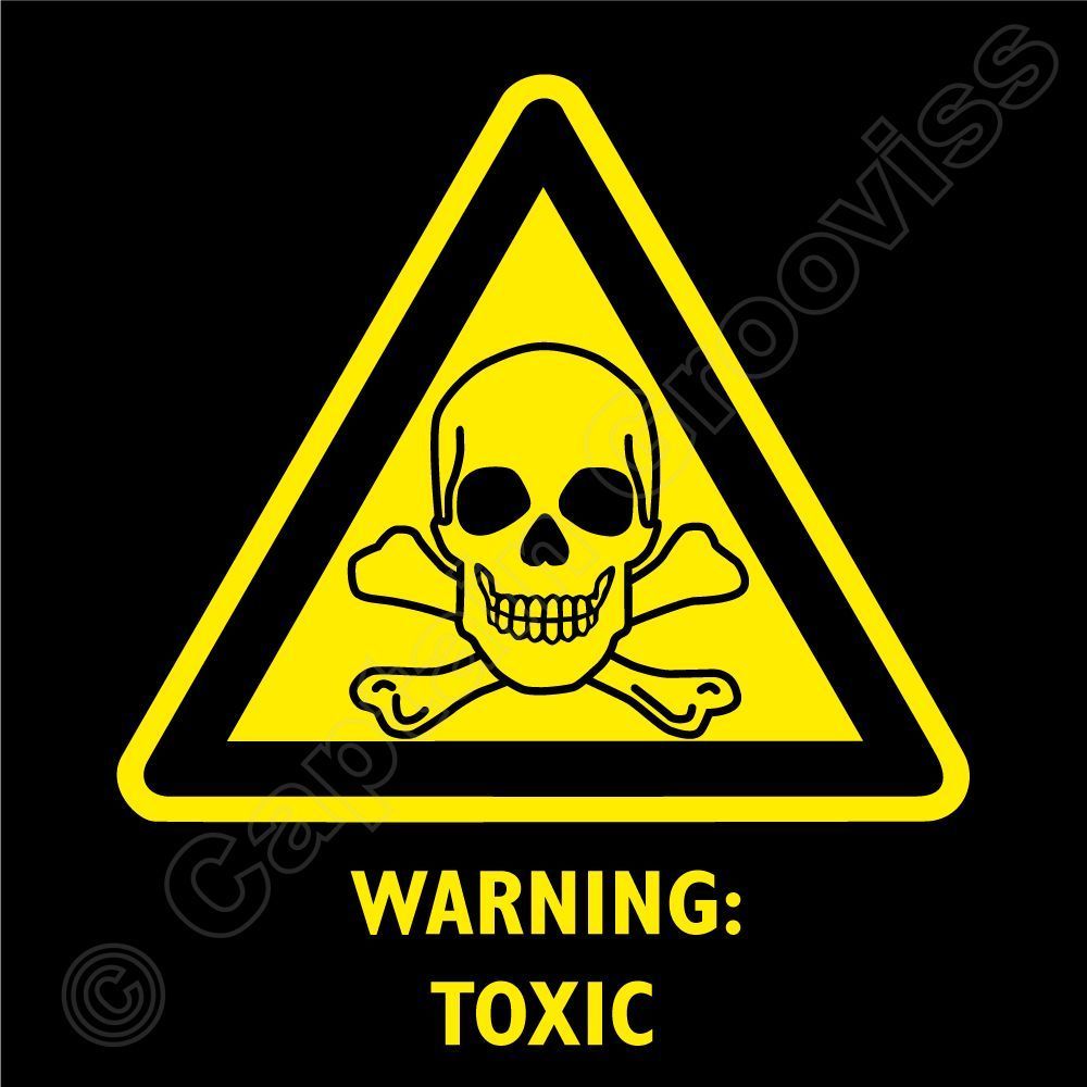 Toxic Hazard Warning Sign Skull and Crossbones T Shirt