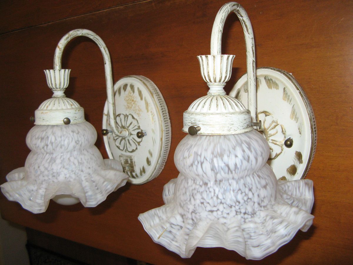 Vintage Pair of Bathroom Light Fixtures