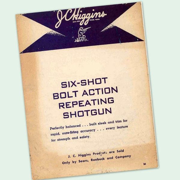 JC HIGGINS MODEL 10 BOLT ACTION SHOTGUN OWNERS PART GUN MANUAL