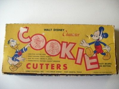 Vintage Walt Disney Character Cookie Cutters Loma Plastics 50s Mickey