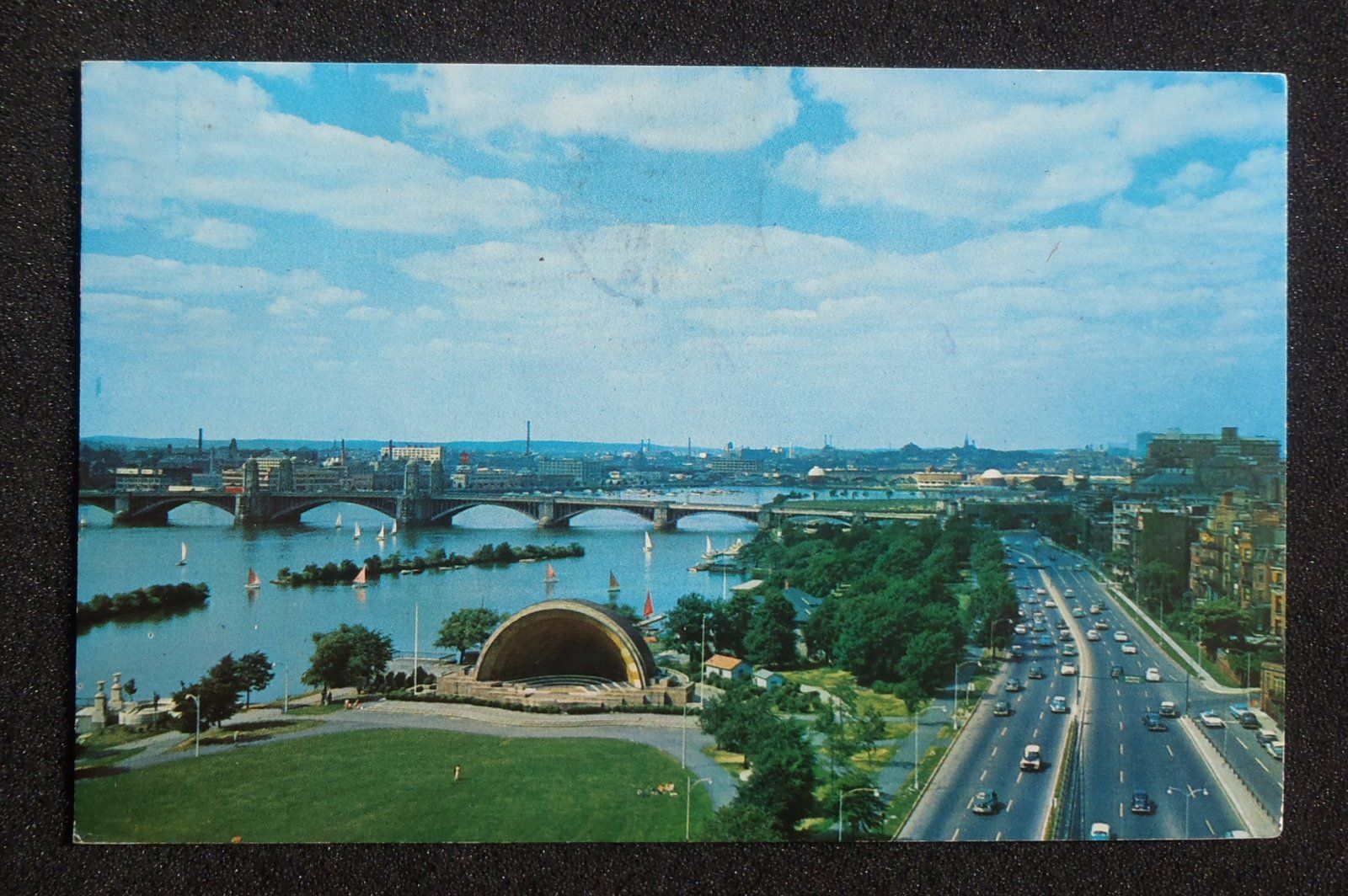 1950s Birdseye Hatch Music Shell Embankment Parkway Old Cars Boston MA