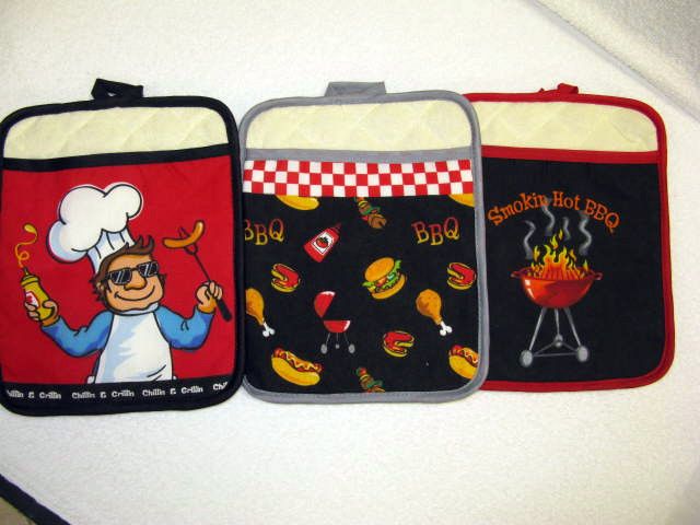 Great BBQ Pocket Pot Holders Heat Resistant on Back