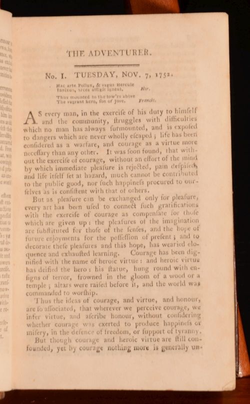 C1800 2vol The Adventurer by Dr Hawkesworth and Others with Engraved