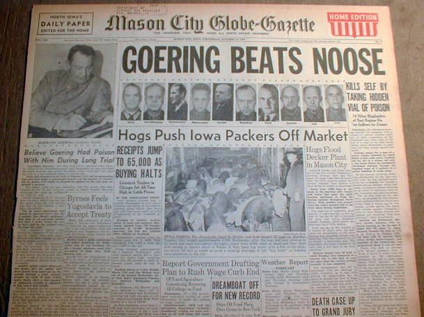 Best 1946 Headline Newspaper Nazi Leaders Executed Death by Hanging