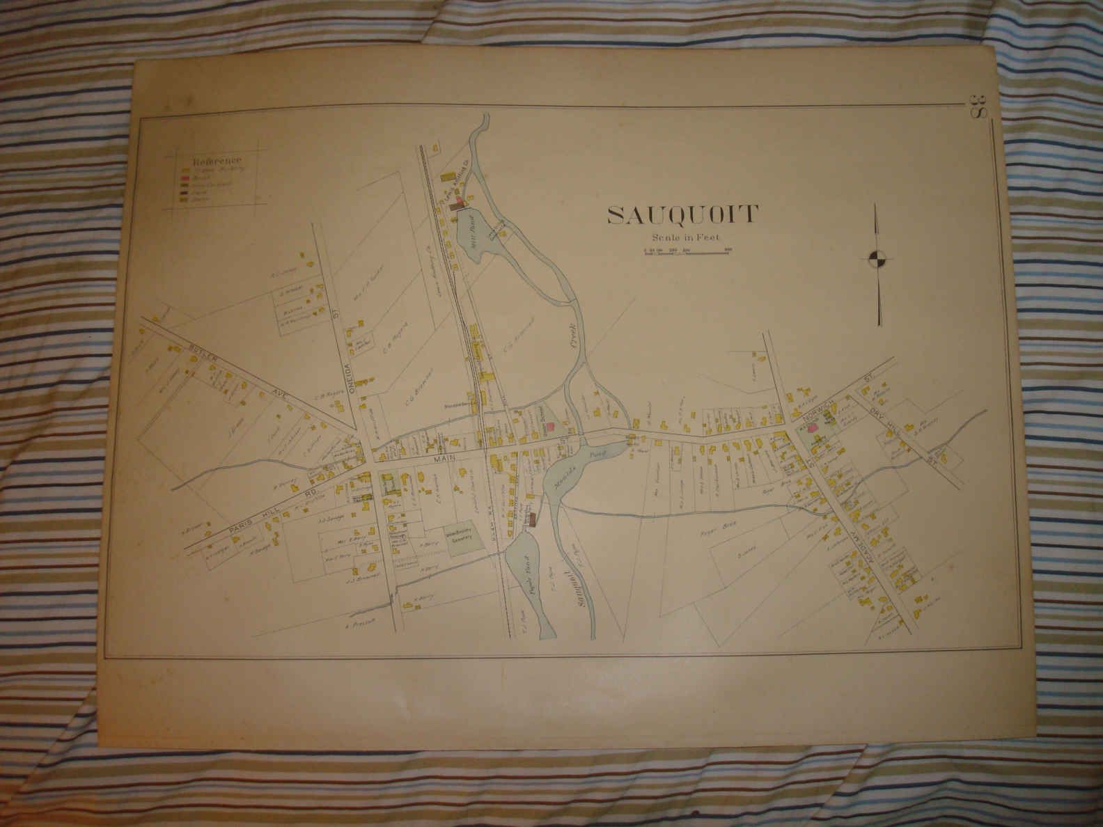 Antique Holland Patent Utica Sauquoit New York Map