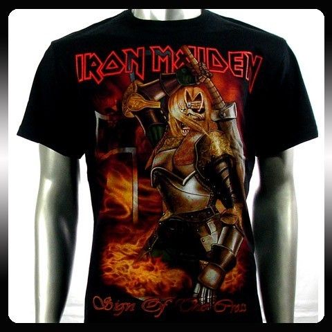 Iron Maiden Heavy Metal Biker Rock Punk T Shirt Sz L IR8 Rider Men