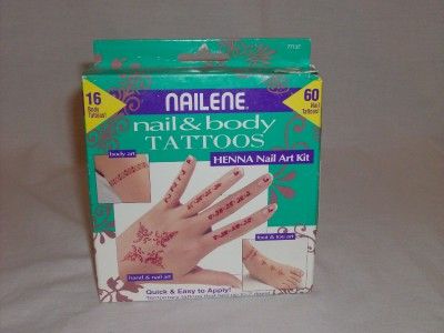 nailene henna nail body art temporary tattoos set