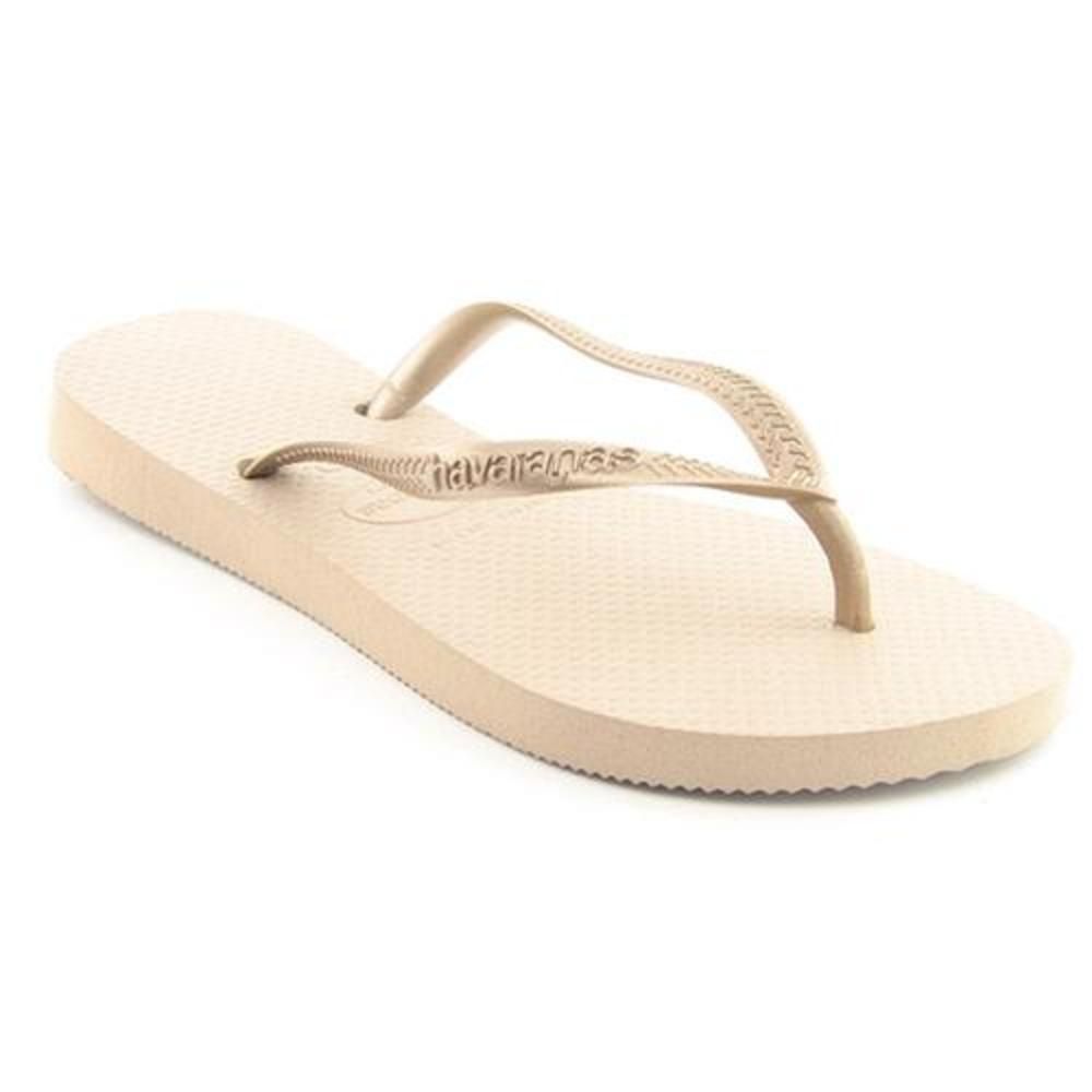 Havaianas Slim Youth Kids Girls Size 2 Gold Synthetic Flip Flops