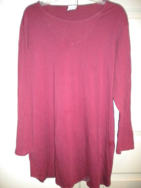 Cabernet Sleepwear Maroon L s Sleepshirt Size XLarge