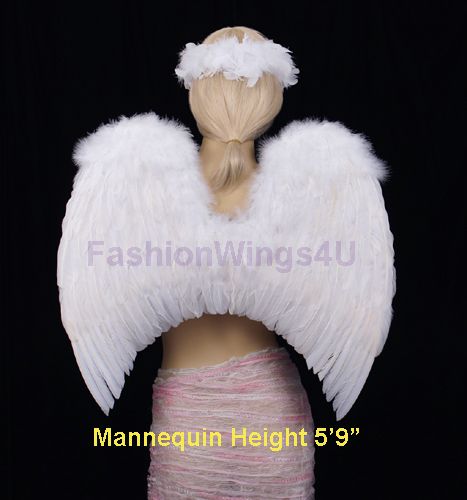 White Classic Adults Costume Feather Angel Wings Fairy Dove Cosplay