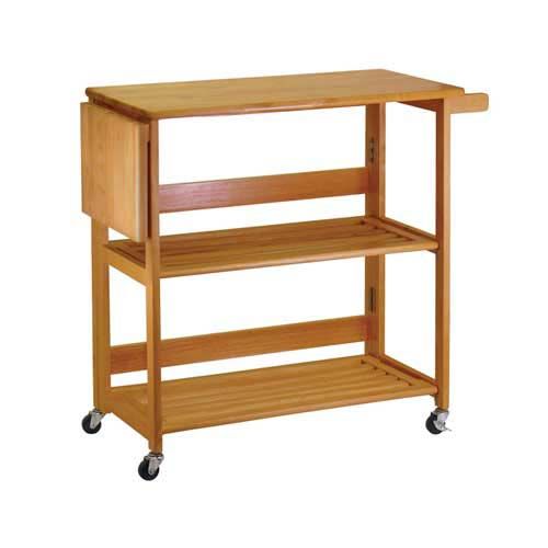 Winsome Foldable Kitchen Cart Island With Shelves