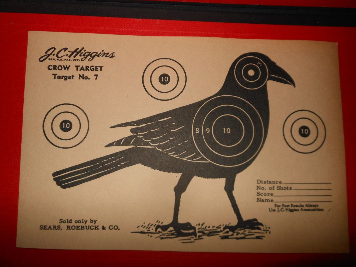 Vtg J C Higgins Original Practice Shooting Target No 7 Rifle or Pistol