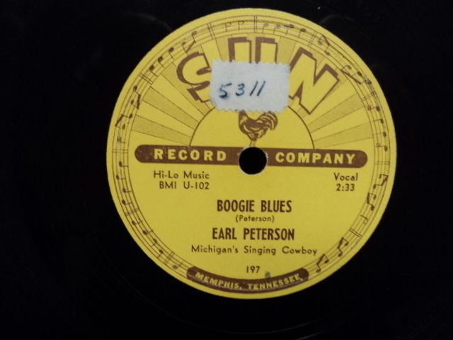 EARL PETERSON BOOGIE BLUES RARE ROCKABILLLY 78 ON SUN   197