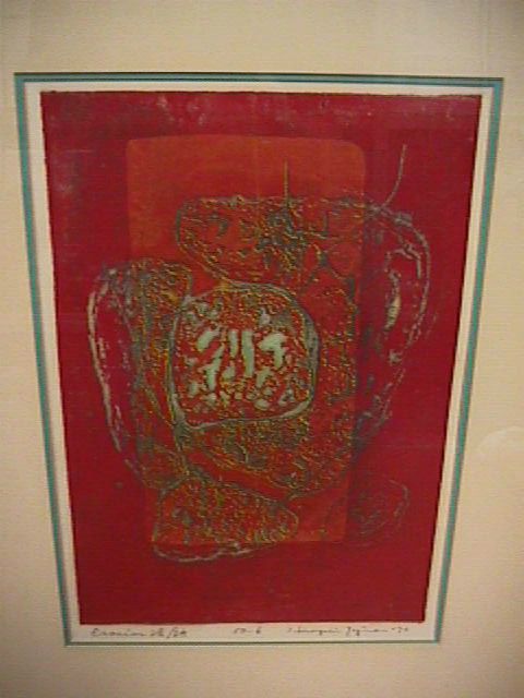 1970 HIROYUKI TAJIMA Japanese Woodblock Print EROSION 1911 1984