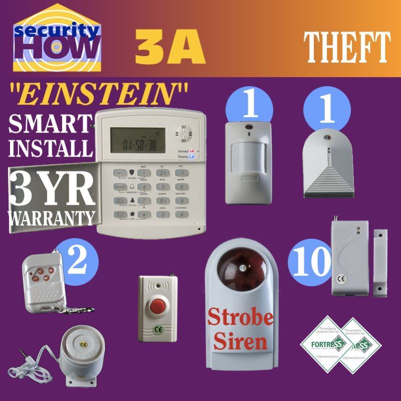 WIRELESS HOME SECURITY SYSTEM HOUSE ALARM w AUTO DIALER 3 YEAR