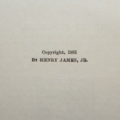 Henry James Portrait of A Lady HC 1882 1st 1st