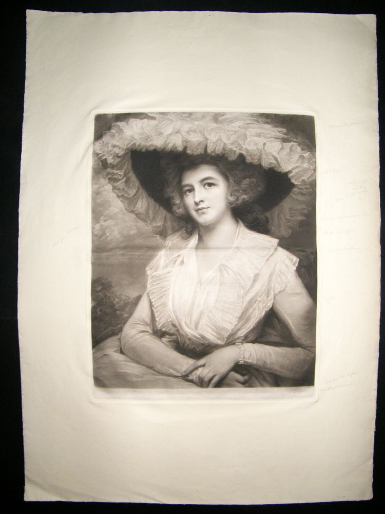 Norman Hirst C1905 LG Working Proof Folio Mezzotint. Pretty Lady