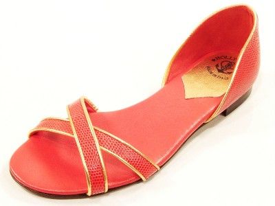 Hollywould Red Tanya 11170 R Strappy Flat Sandals Size 6 Euro 36