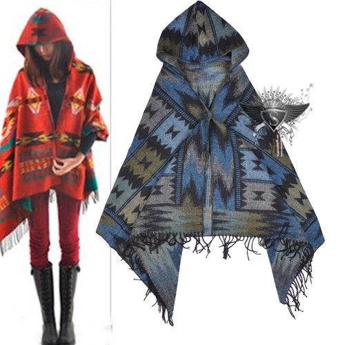  Wraps Cape Argyel Tassels Pattern Elegant Trendy Hooded Shawl