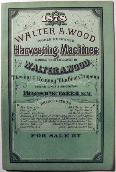 Walter A Wood Hoosick Falls NY Farm Equipment Agriculture Machinery