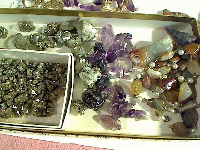 Lot of Crystals Amethyst Red Horn Coral Lake Diamonds from Rock Store