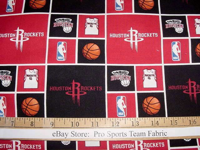 Houston Rockets 100 Cotton Fabric NBA Basketball Sports