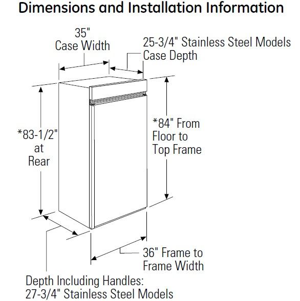 Built in 36GE Monogram All Refrigerator ZIRS360NXRH