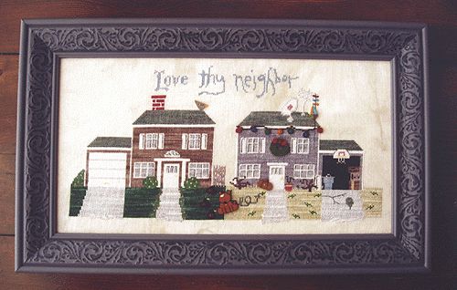 Love Thy Neighbor Humorous Cross Stitch Raise The Roof Designs New