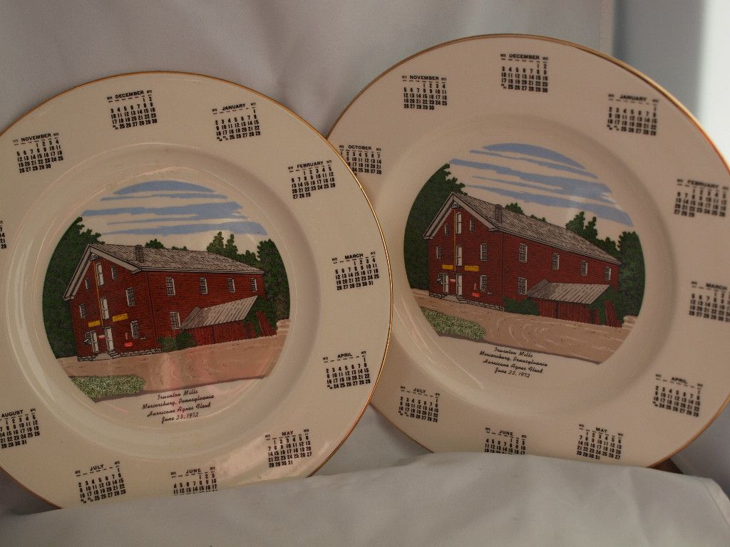  Plates w Irwinton Mills Mercersburg PA Hurricane Agnes Flood